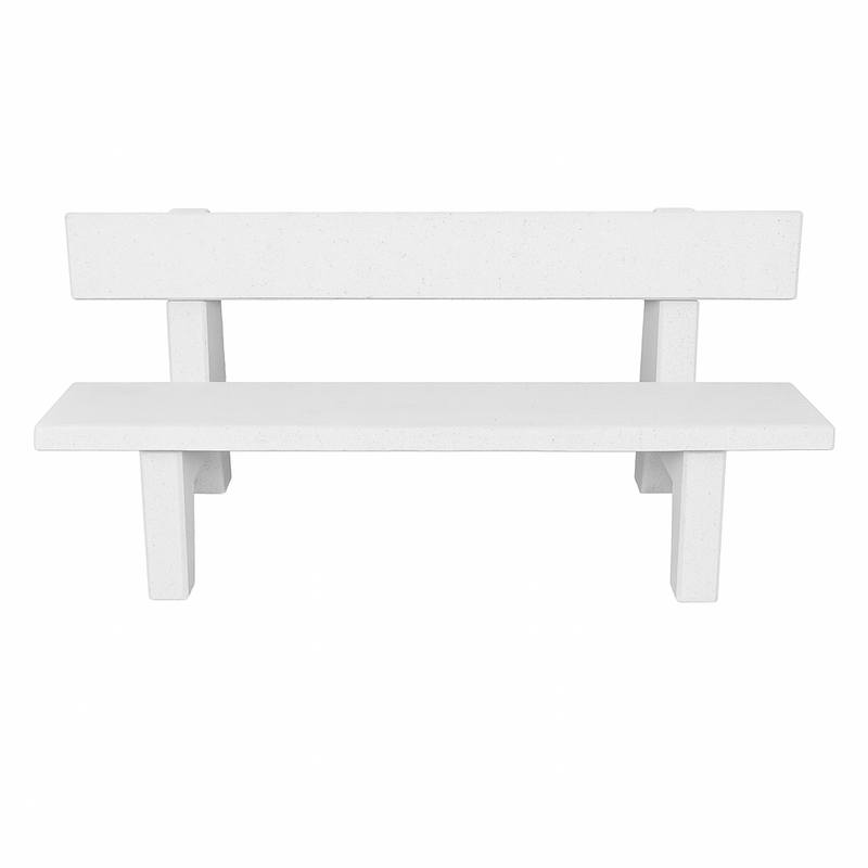 Banca din beton cu spatar si marmura alba